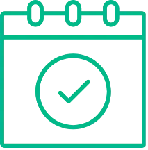 Calendar with checkmark — schedule confirmed